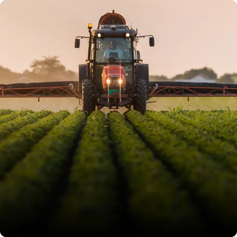 a commodities truck and some crops